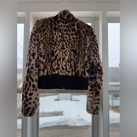 Vintage Guess Leopard Printed Rabbit Jacket - Picture 3 of 7